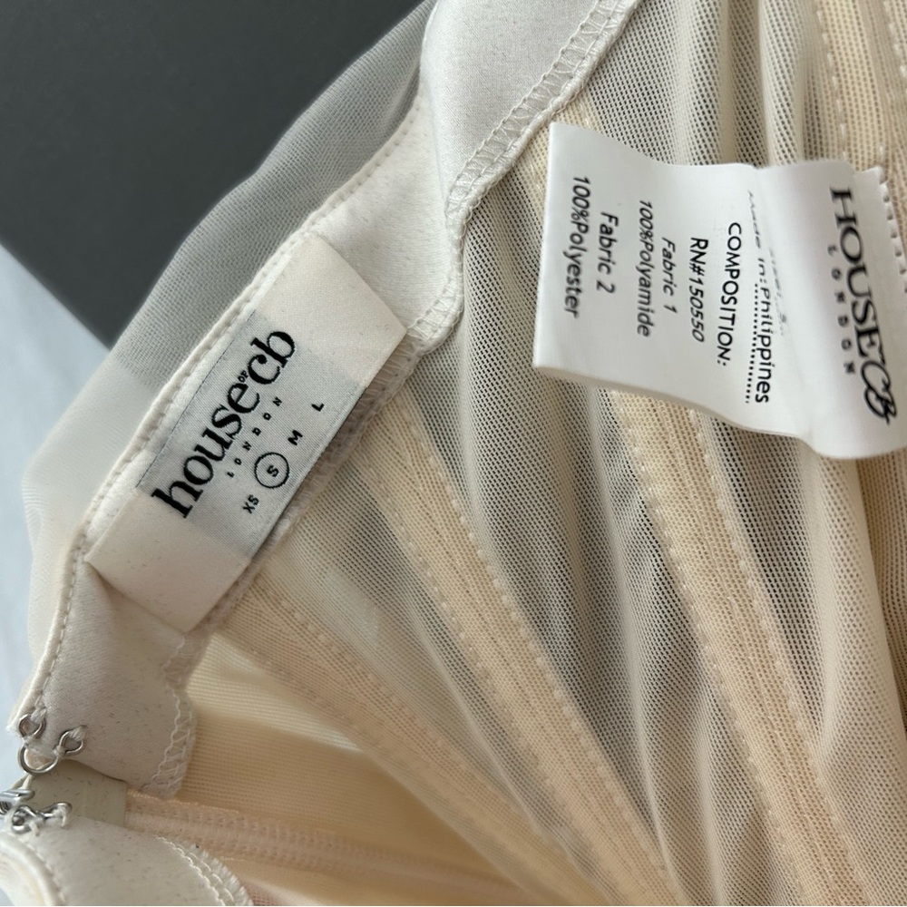 House of CB Cream Sheer Corset Melinda small white strapless - Picture 3 of 3